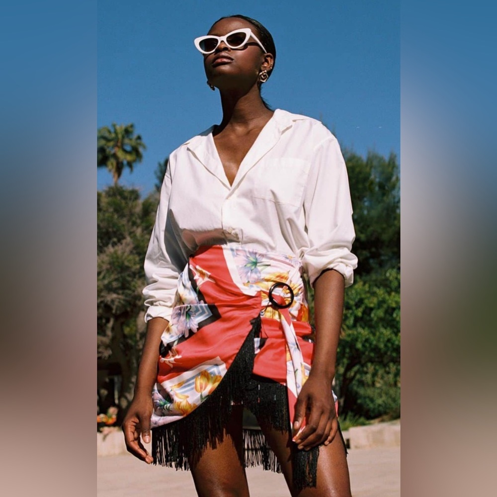 Song of Style Faux Wrap mini skirt